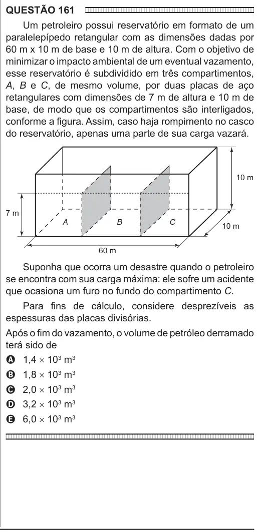 Imagem da questão 161 do ENEM 2016