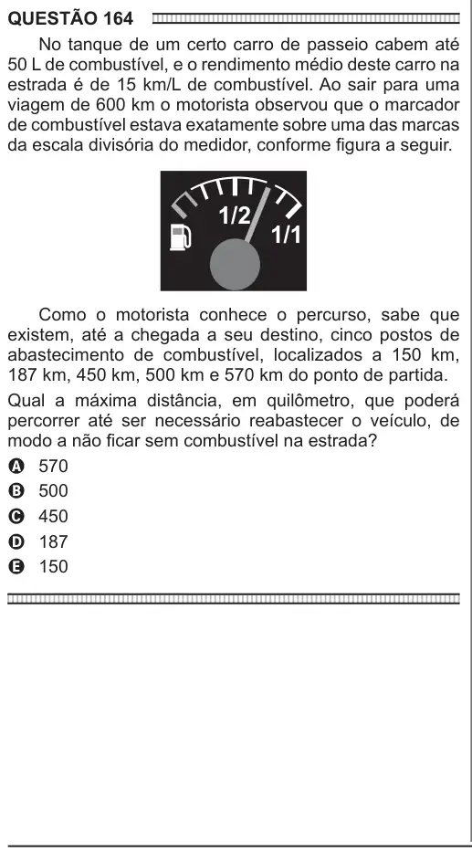 Imagem da questão 164 do ENEM 2016